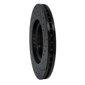 Mercedes-Benz GL350 Brake Rotor (1) - Front Left - R1 Concepts - Drilled & Slotted - Black - `06-`12